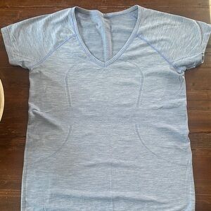 Lululemon Light Blue V-Neck Athletic T-Shirt